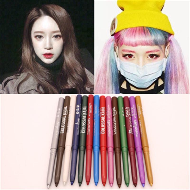 

1 PC Hot Long-lasting Waterproof Makeup Cosmetic Colorful Eyeliner Women's Must Haves Basic Beauty Party Nightclub, Red;pink;green;blue;white;coffee;silver;dark blue