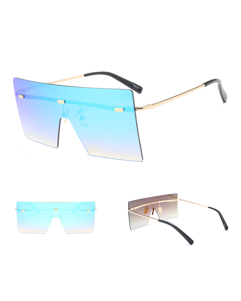 

Square Flexible Metal Frame Sunglasses, Blue