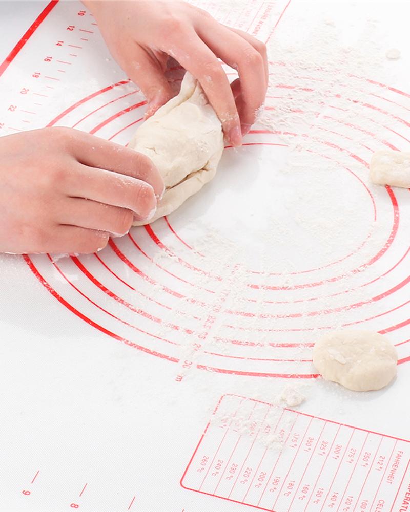 

40*50cm Silicone Baking Mats Sheet Pizza Dough Non-Stick Maker Holder Pastry Kitchen Gadgets Cooking Tools, Red