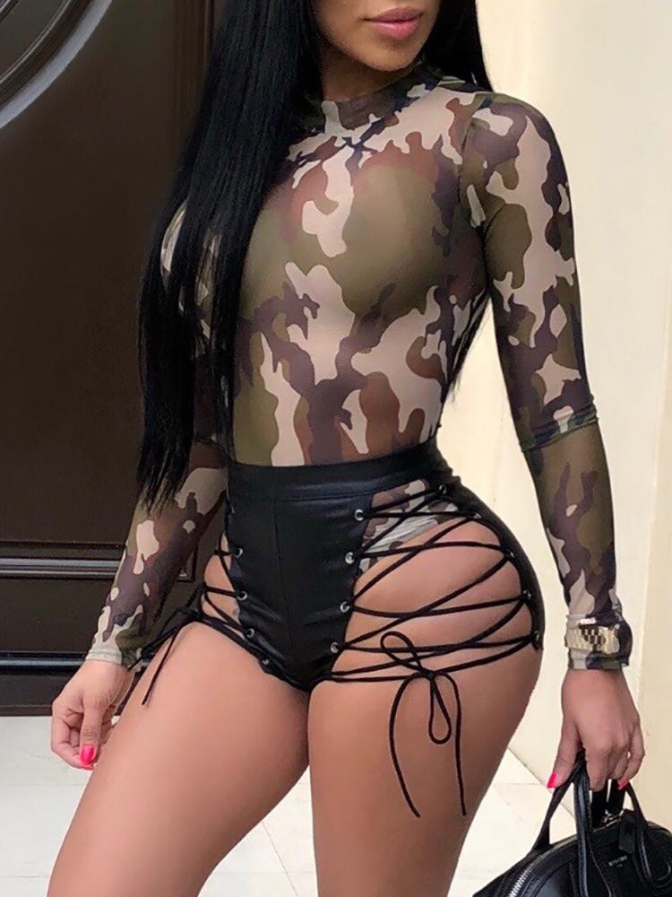 

Sexy Lace Up Zipper Back Mini Shorts
