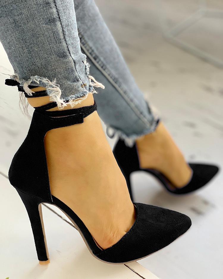 

Ankle Strap Crisscross Stiletto Pumps