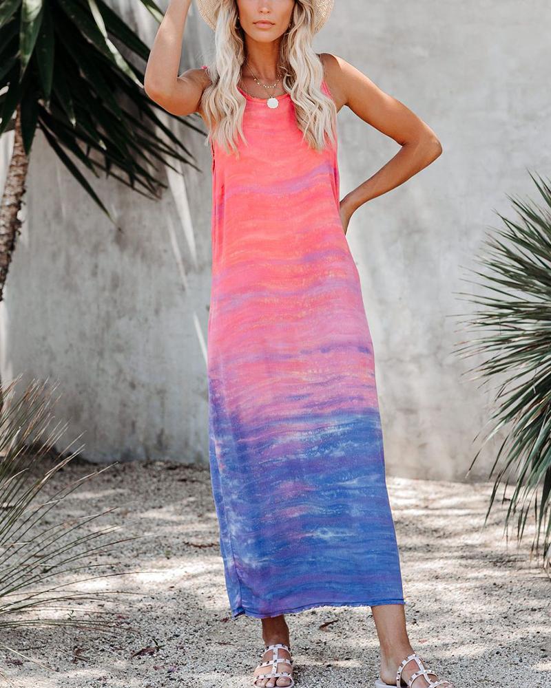

Tie Dye Tank Midi Dress, Multicolor