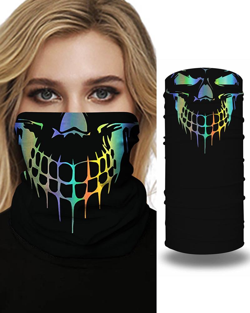 

Skull Print Breathable Face Bandana Magic Scarf Headwrap Balaclava, Multicolor