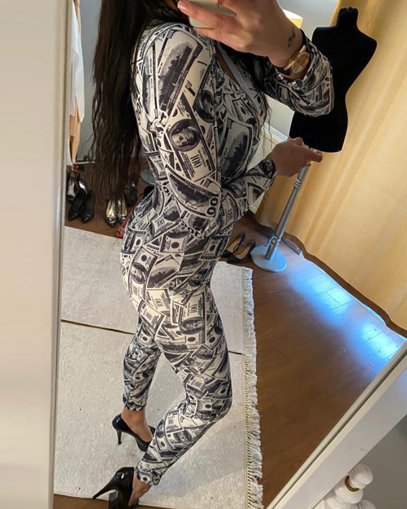 

Mutil Print Buttoned Lounge Jumpsuit, Style11
