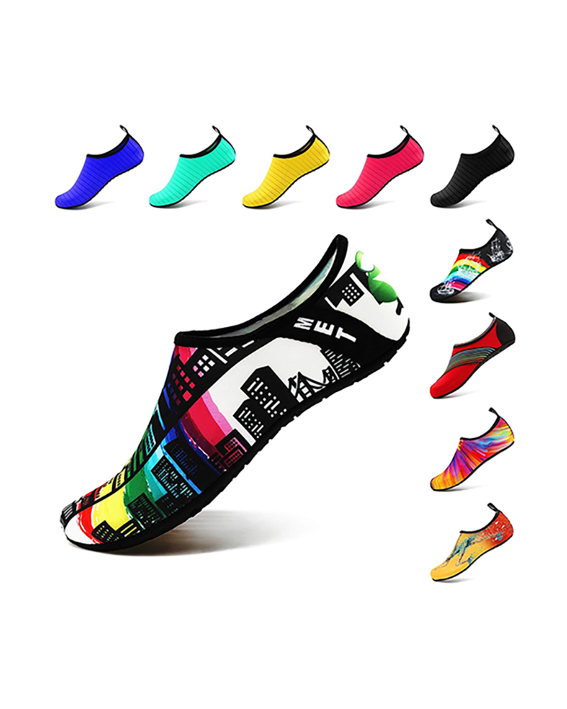 

Print Colorblock Breathable Barefoot Aqua & Yoga Shoes Socks, Multicolor