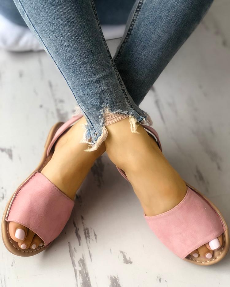 

Single Strap Open Toe Flat Sandals