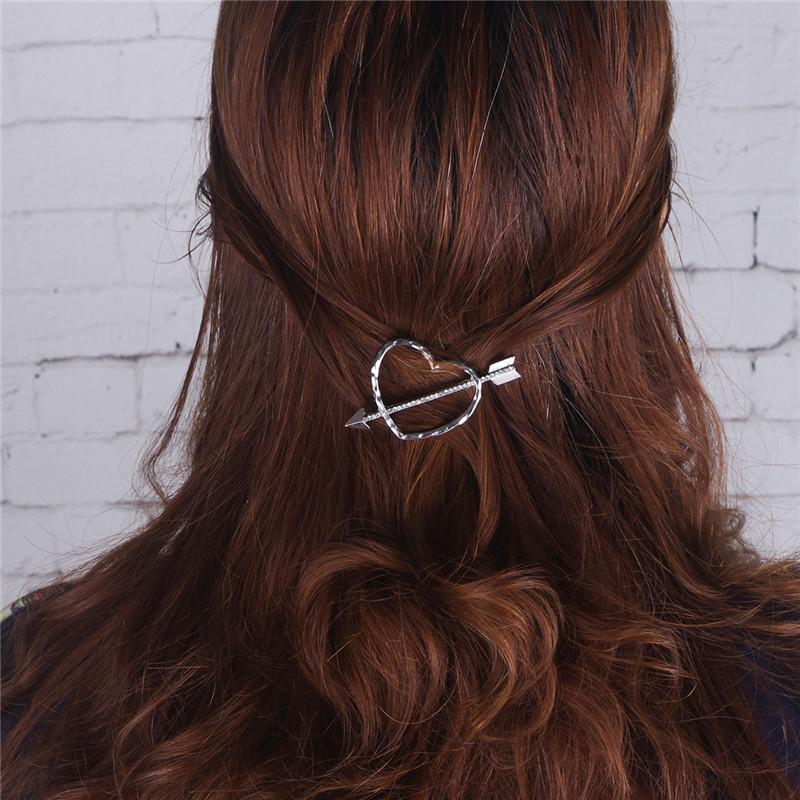 

Simple Copper Gold/ Silver Color Heart Arrow Hairpin Girls' Hair Clips Women Fashion Hair Accessories