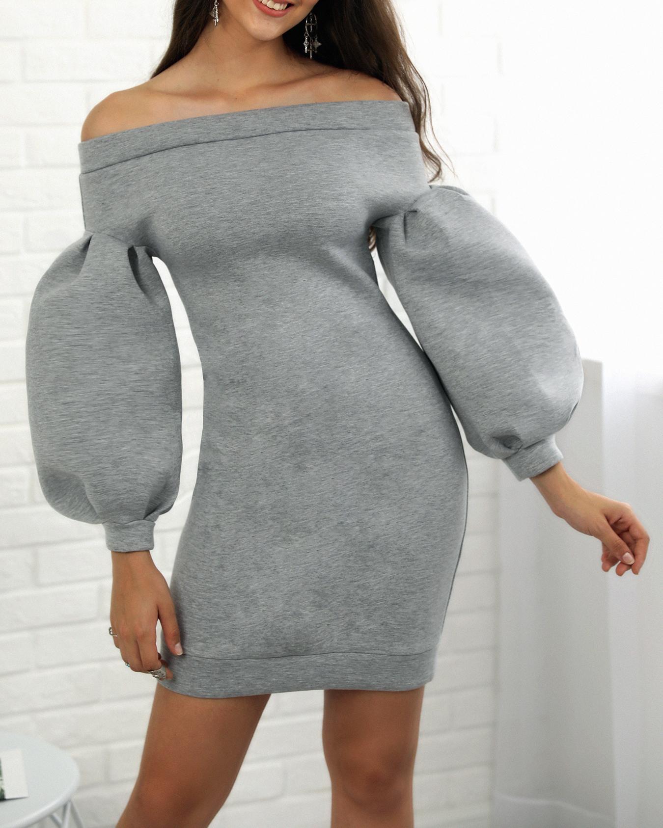 

Off Shoulder Lantern Sleeve Bodycon Dress