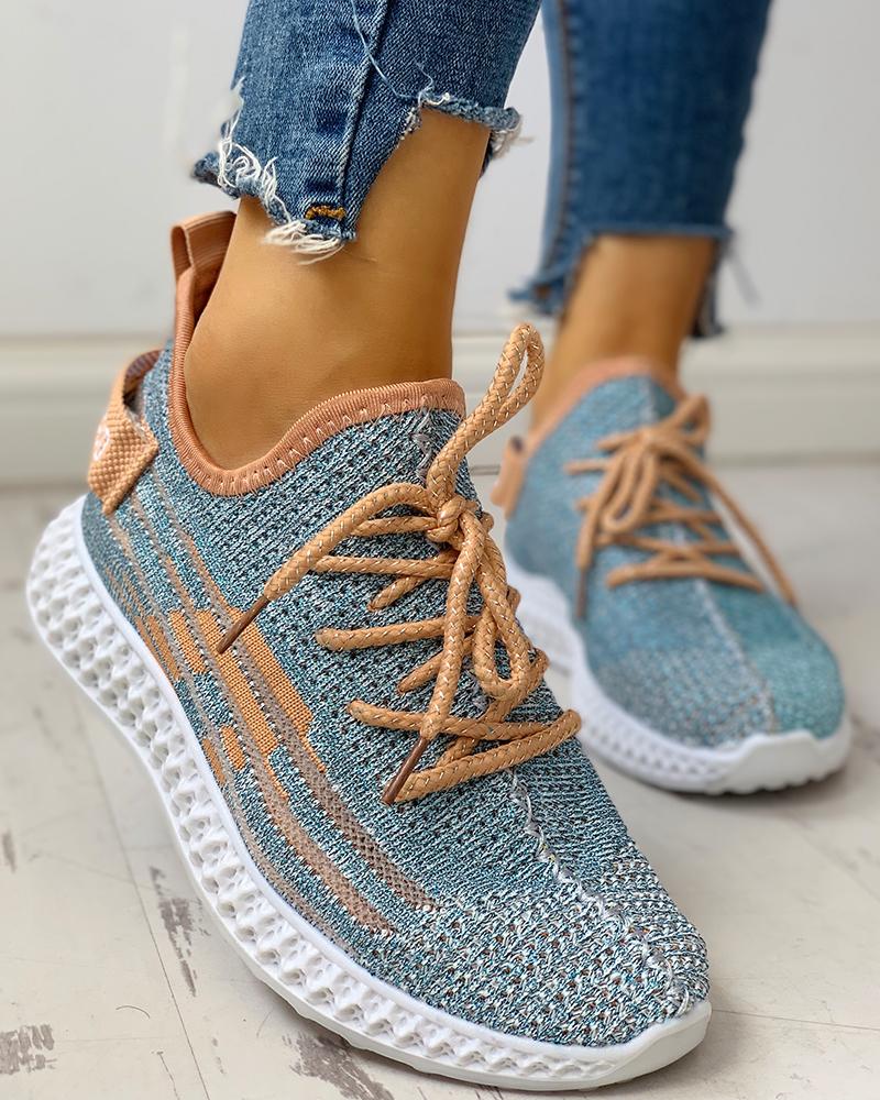 

Knitted Breathable Lace-Up Yeezy Sneakers