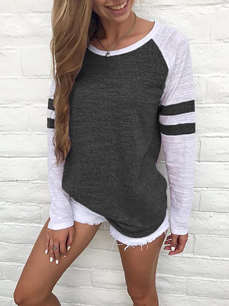 

Stripes Detail Raglan Sleeve Casual Top