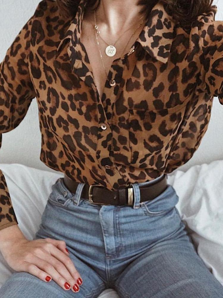 

Leopard Long Sleeve Casual Shirt