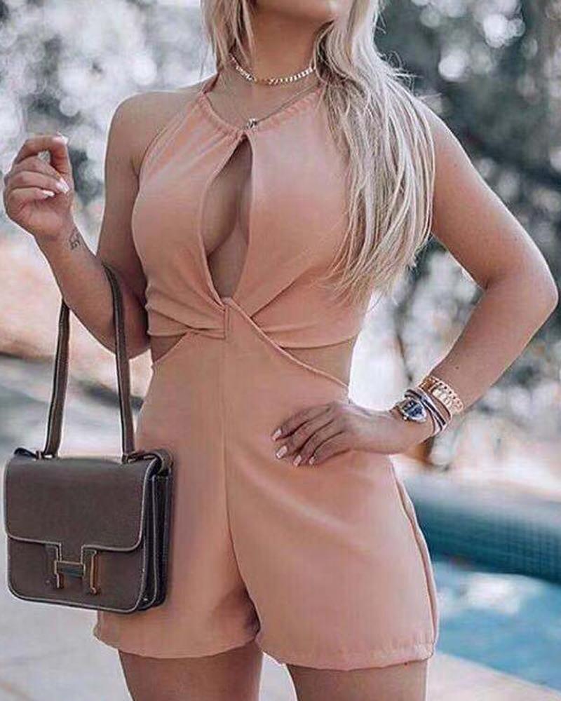 

Pink Cutout Scrunch Front Summer Romper