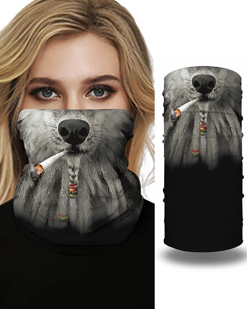 

Print Breathable Face Bandana Magic Scarf Headwrap Balaclava, Black