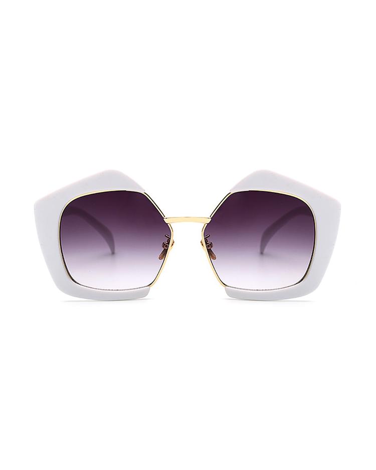 

Oversized Frame Lens Sunglasses - White