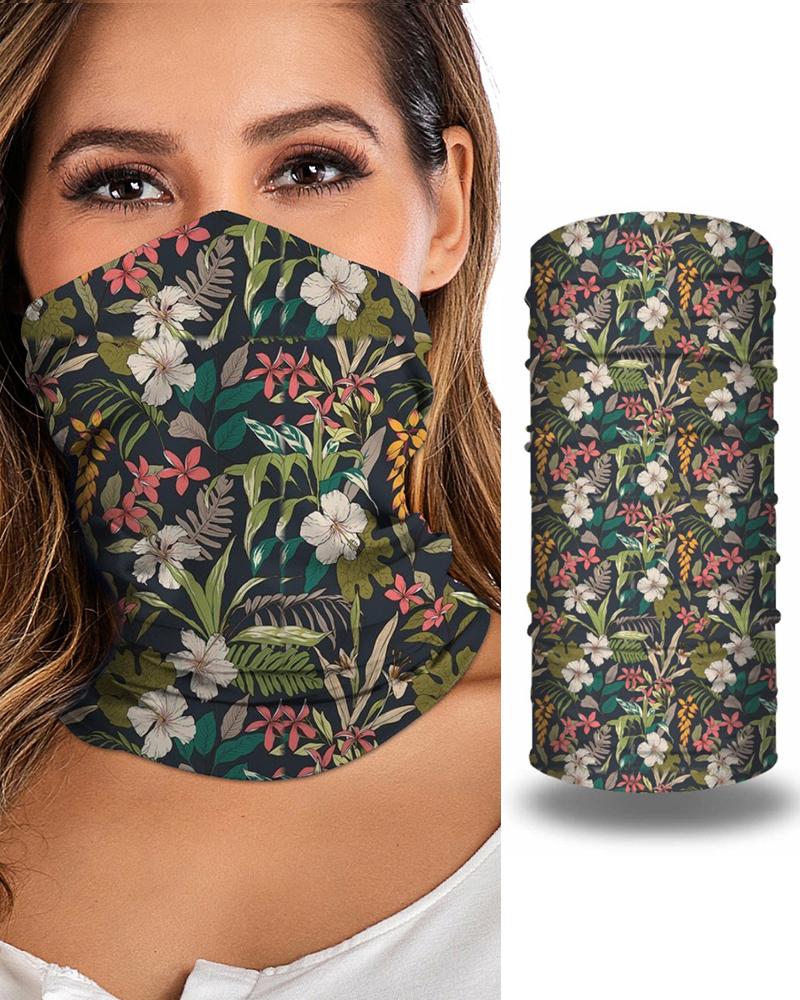 

Leaf Flamingo Print Breathable Face Bandana Magic Scarf Headwrap Balaclava, Dark green