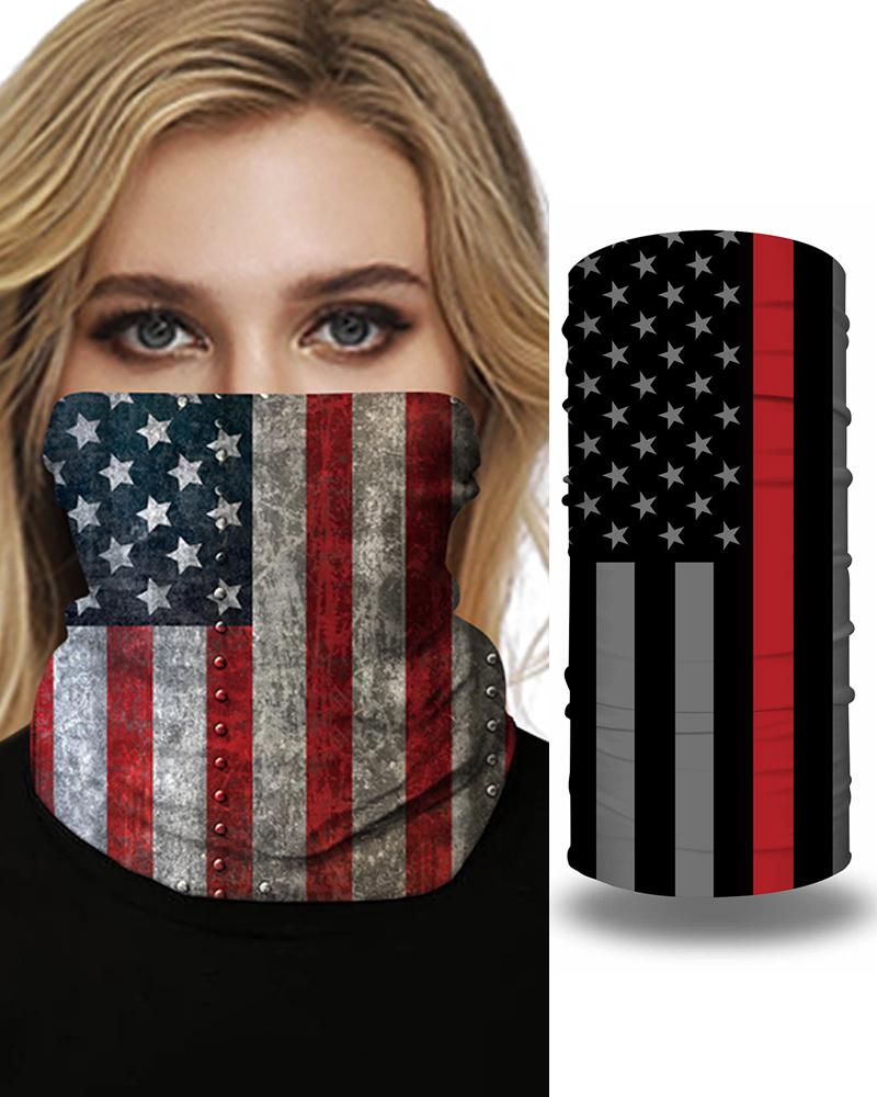 

Nation Flag Print Breathable Face Bandana Magic Scarf Headwrap Balaclava, Red