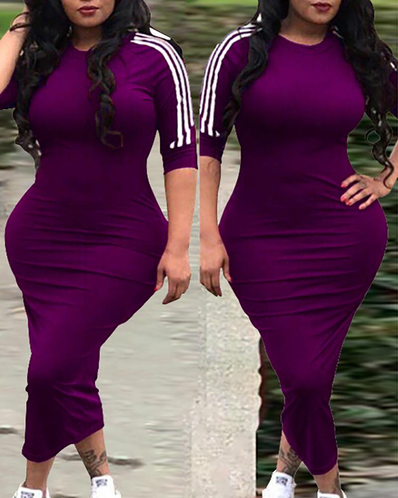 

White Stripes Maxi Bodycon Dress