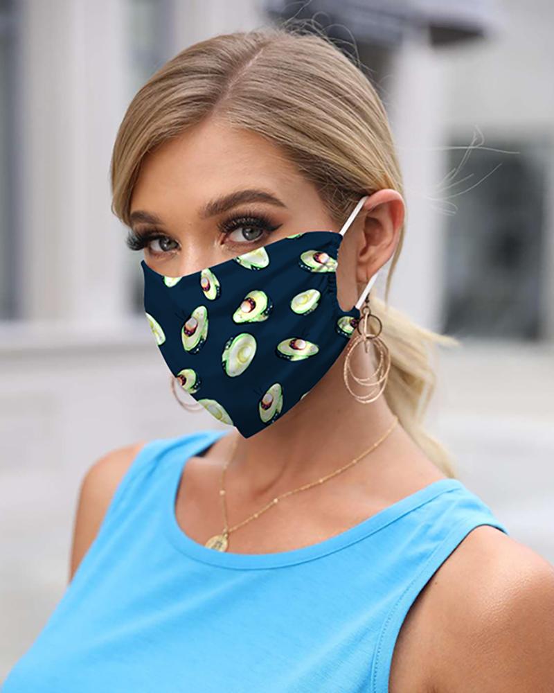 

Avocado Print Breathable Mouth Mask Washable And Reusable, Black