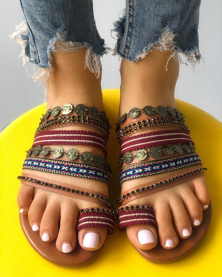 

Ethnic Style Toe Post Sandals