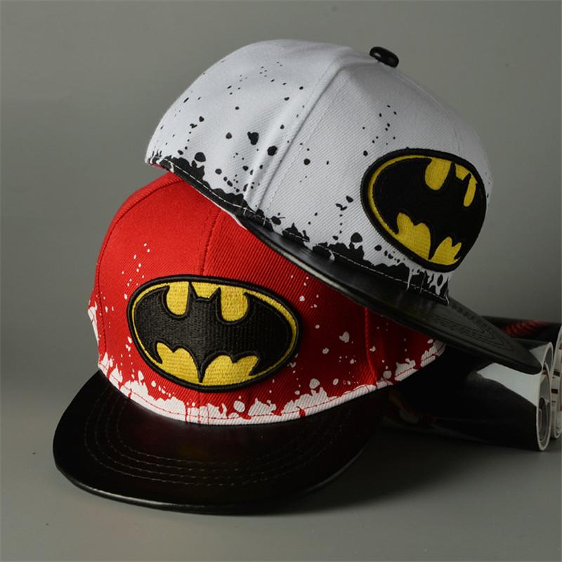 

Excellent Quality Fashion Kids Cartoon Snapback Elegant Art Party Caps Flat Brim Child Baseball Cap Embroidery Childrens Spiderman Hats Cute Batman Hat, White