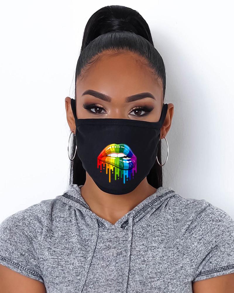 

Lip Print Colorblock Breathable Mouth Mask, Style4