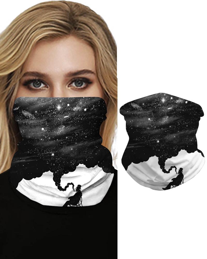 

Sparkle Sky Print Breathable Face Bandana Magic Scarf Headwrap Balaclava, Style14