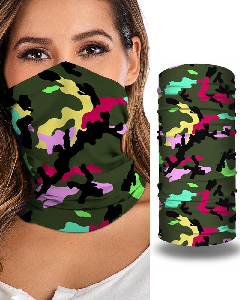 

Print Breathable Face Bandana Magic Scarf Headwrap Balaclava, Green