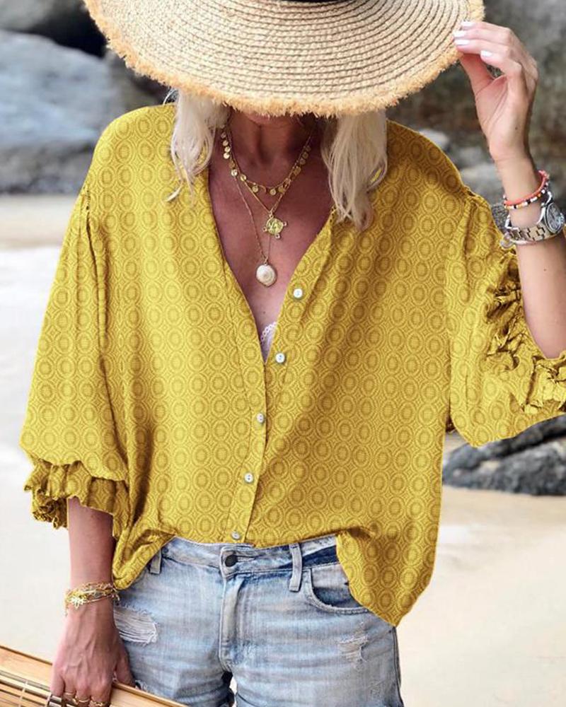 

Little Circle Solid Statement Top, Yellow
