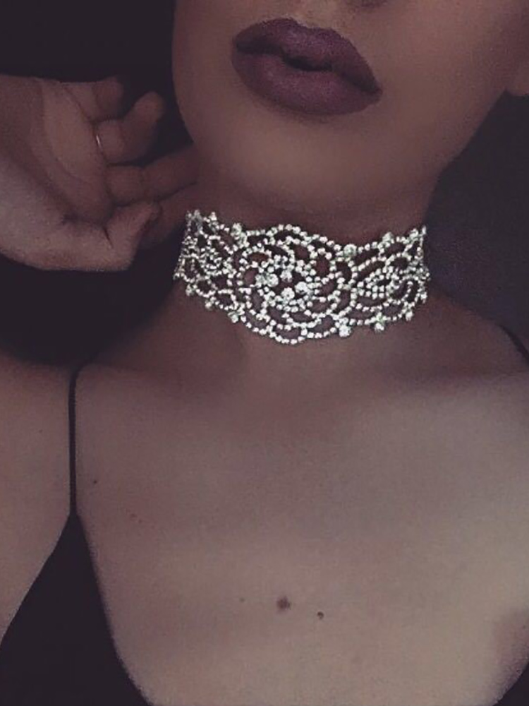 

Vintage Style Alloy Sparkling Shiny Choker, Silver