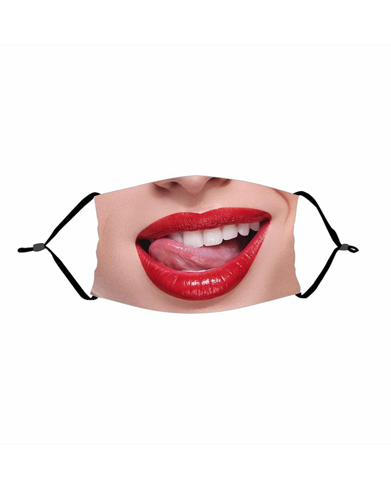 

Funny Mouth Print PM 2.5 Face Mask With Filter, Style12