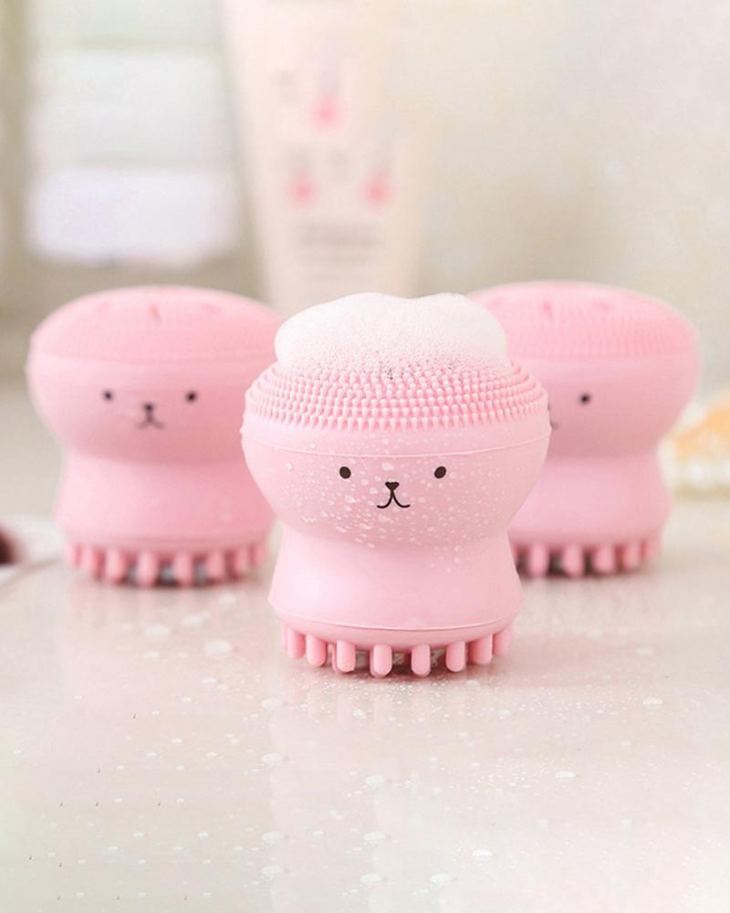 

Animal Small Octopus Shape Silicone Facial Cleaning Brush, Pink