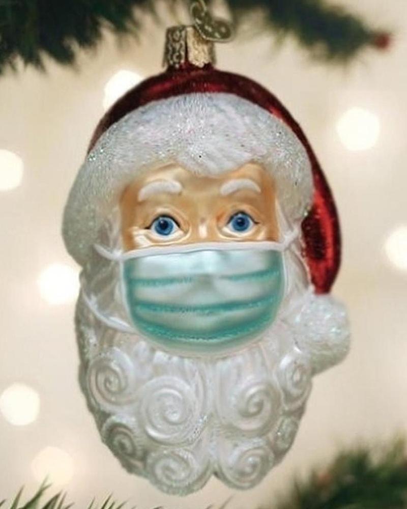 

Christmas Santa Claus With Mask On Ornament, Red