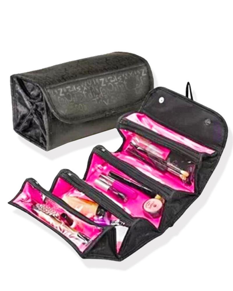 

Roll-up Makeup Storage Bag, Black