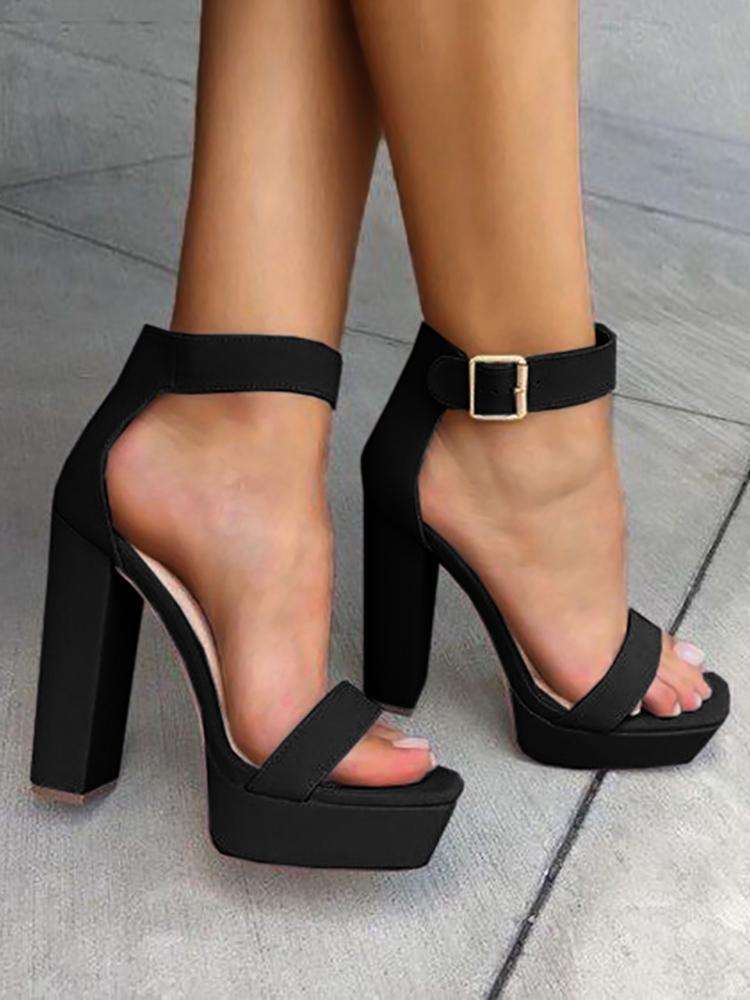 

Sexy Open Toe Chunky Heeled Sandals