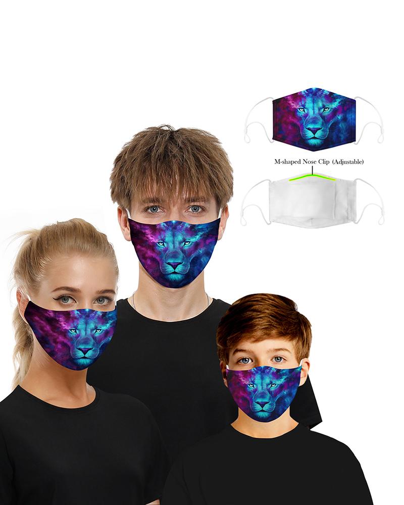 

Animal Print Mouth M .a. s. k Breathable Washable And Reusable With Replaceable Filter, Purple