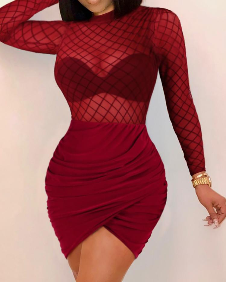 

Sexy Mesh Sheer Top & Scrunch Mini Skirt Sets