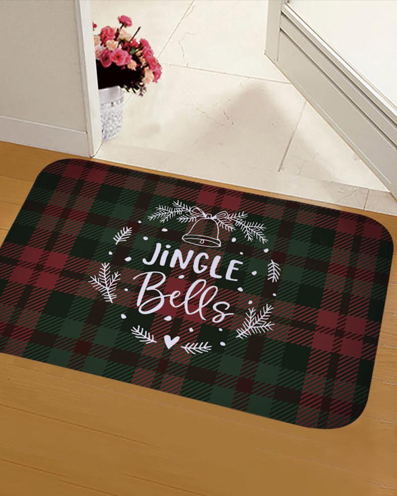

Christmas Plaid Letter Print Floor Mat, Style4