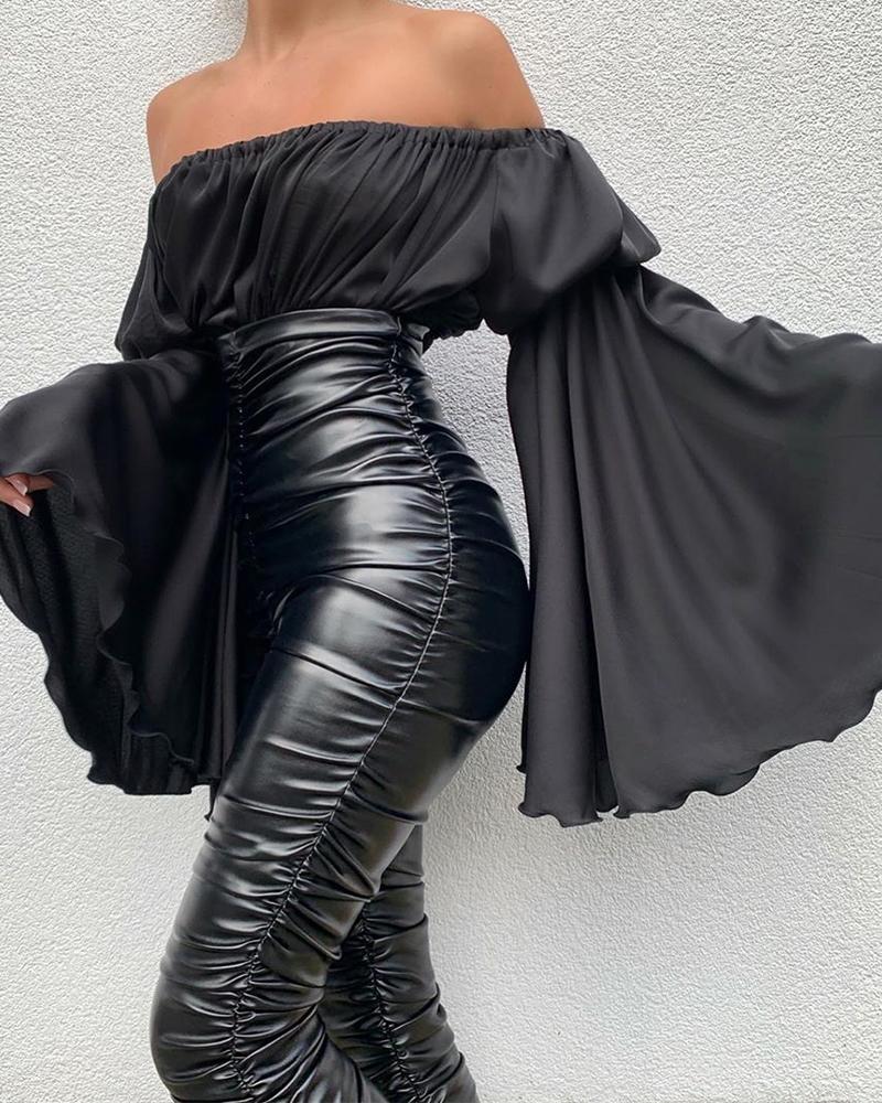 

Bell Sleeve Off Shoulder Top, Black