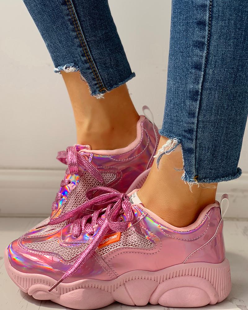 

Colorful Net Surface Insert Breathable Sneakers