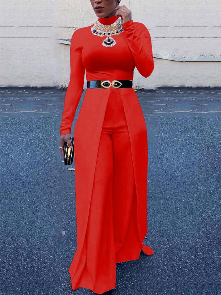

Women High Neck Wide Leg Jumpsuit