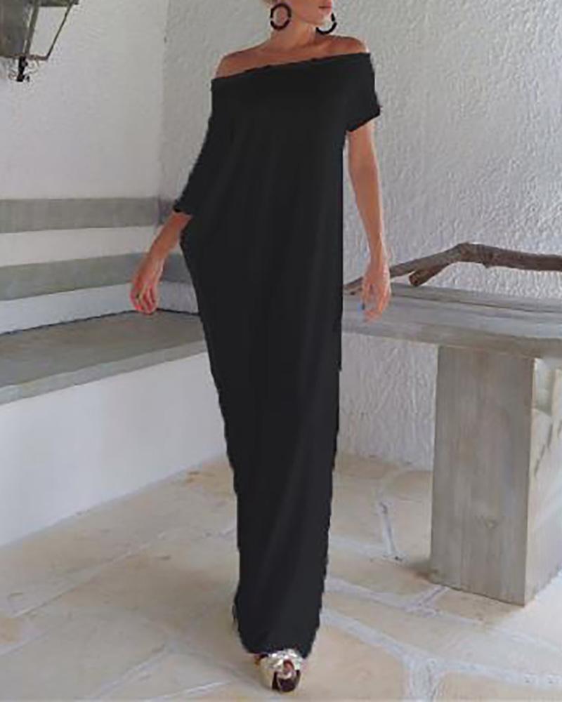 

Skew Neck Casual Irregular Dress