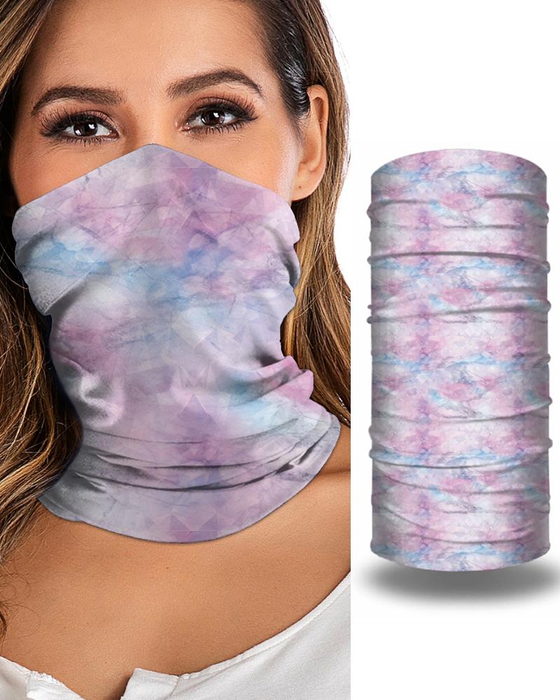 

Tie Dye Print Breathable Face Bandana Magic Scarf Headwrap Balaclava, Pink