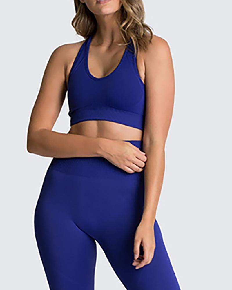 

High Waist Seamless Sports Yoga Legging, Dark blue