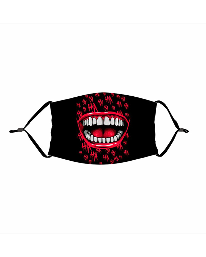 

Funny Mouth Print PM 2.5 Face Mask With Filter, Style7