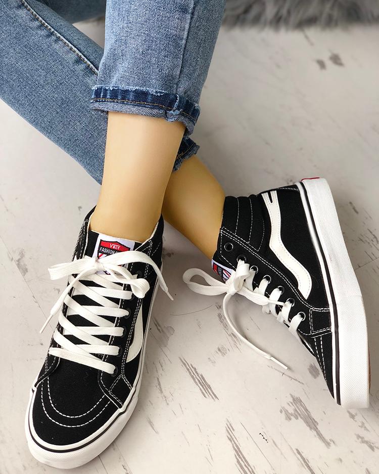 

Trendy High Top Canvas Sneakers