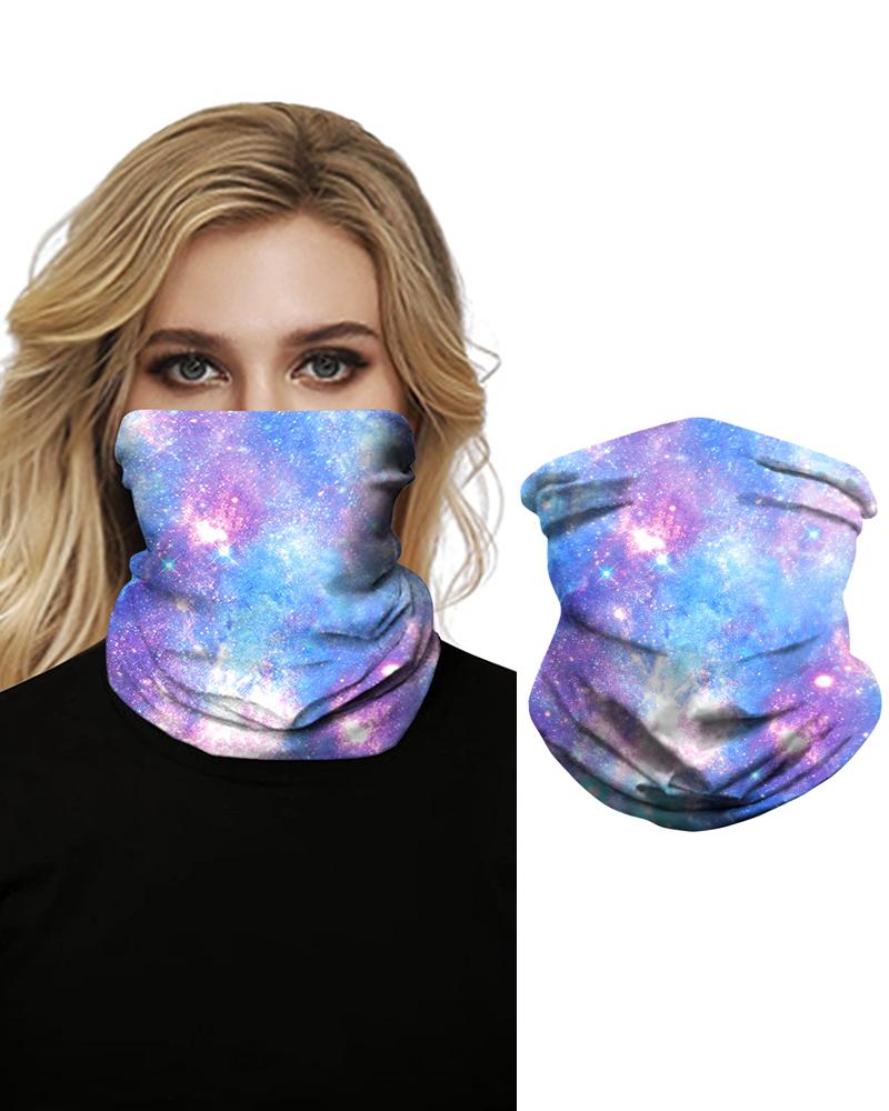 

Sparkle Sky Print Breathable Face Bandana Magic Scarf Headwrap Balaclava, Style9