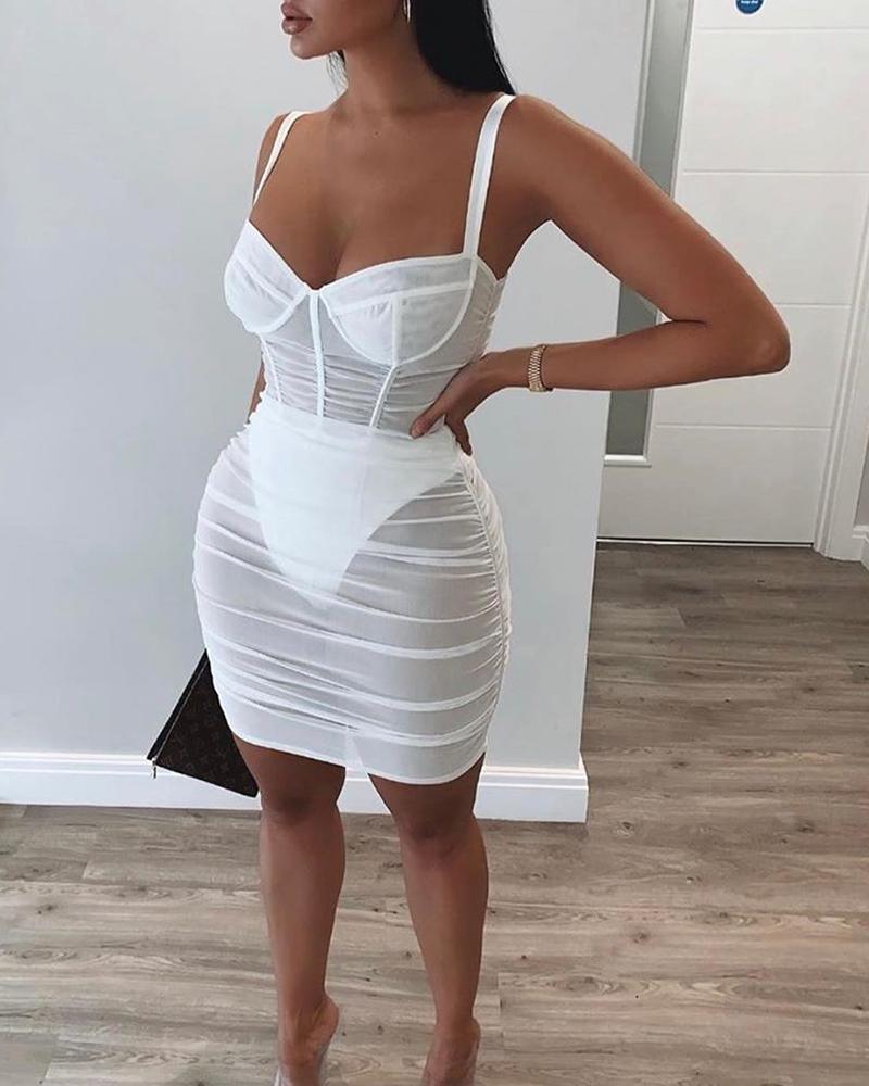 

White Bodycon Strappy Mini Dress