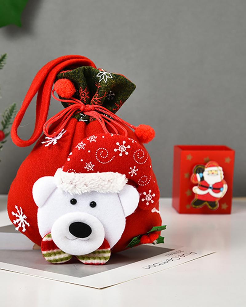 

Christmas Pattern Pom Pom Decor Candy Bag, Style3