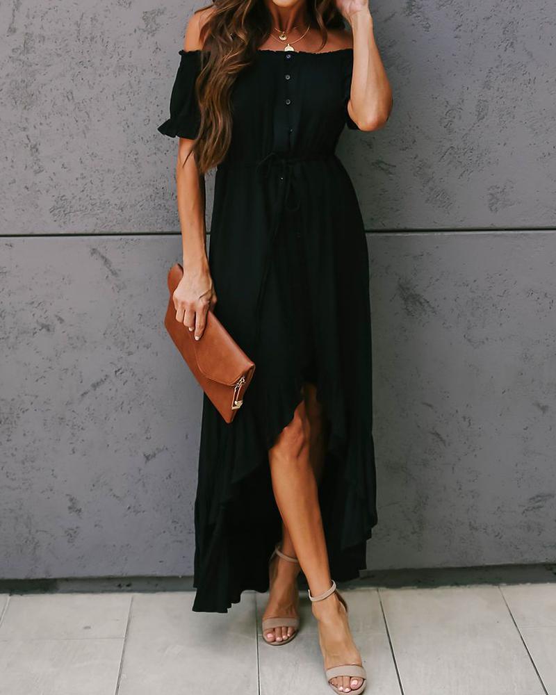 

Off Shoulder Lace-up Dress