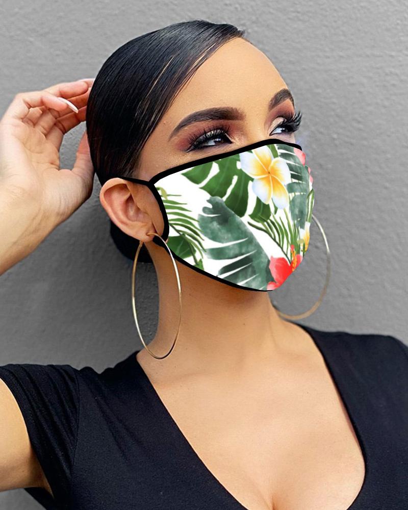 

Butterfly / Floral Print Breathable Mouth Mask Washable And Reusable, Style19